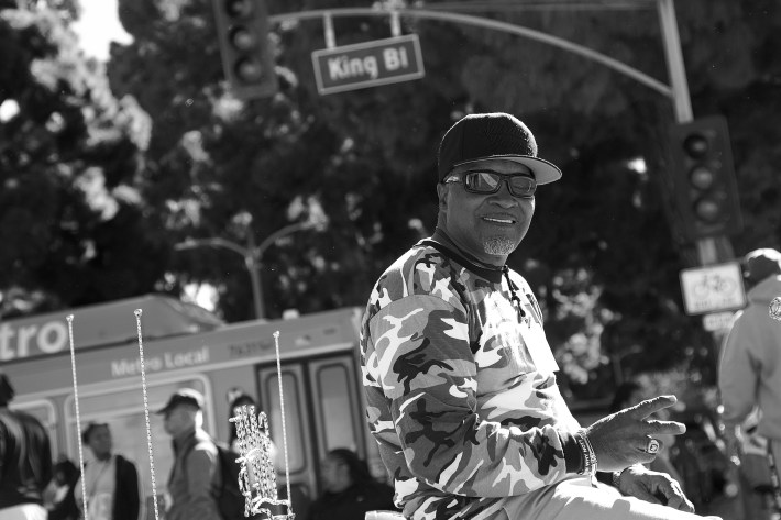 King Boulevard, indeed. William Holloway, president of the Real Rydaz. Sahra Sulaiman/Streetsblog L.A.