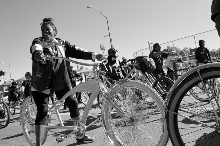 Vanisa of the Ladie Riders flashes a smile. Sahra Sulaiman/Streetsblog L.A.