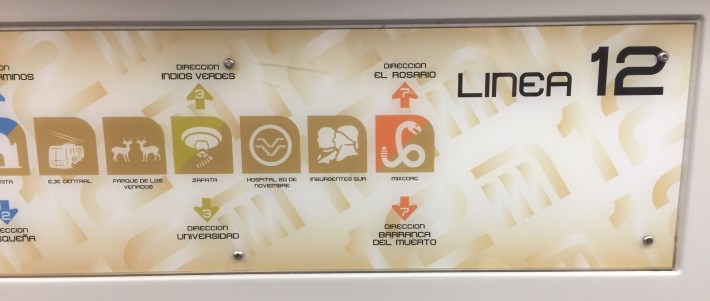 Station logos shown on onboard train signage