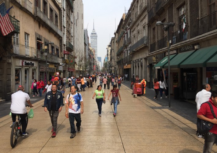 Walk street in downtown Mexico City