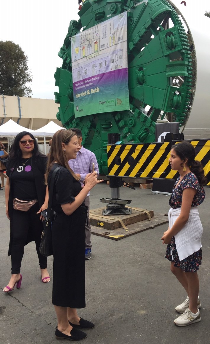 Ruby Santamaria (right) named Metro Purple Line section 2 TBMs Ruth and Harriet