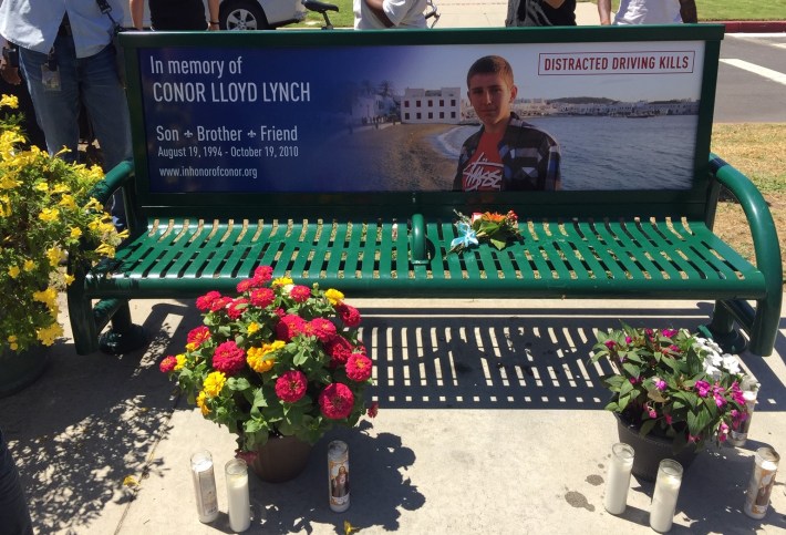 Bus bench at Woodley/Addison commemorates Conor Lynch