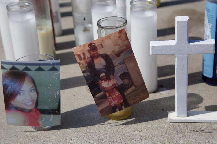 Graves' daughter and friends left mementos at the site where she was killed. Sahra Sulaiman/Streetsblog L.A.
