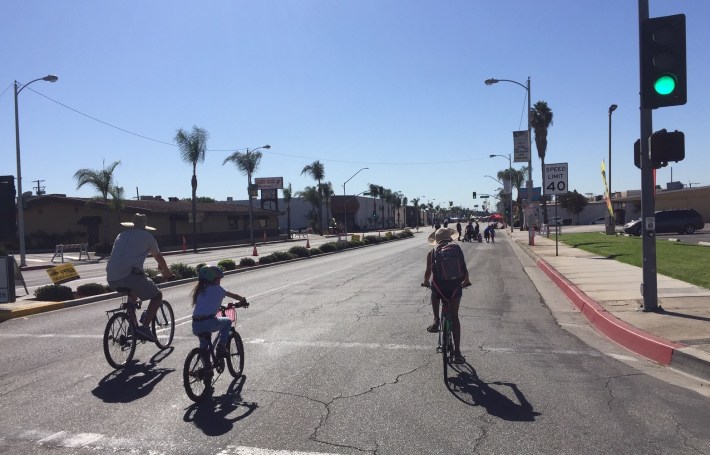 Cyclists enjoying San Gabriel Valley car-free streets