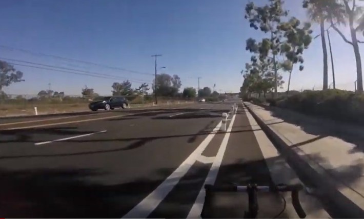 Anaheim Street protected bike lane in Harbor City - YouTube capture