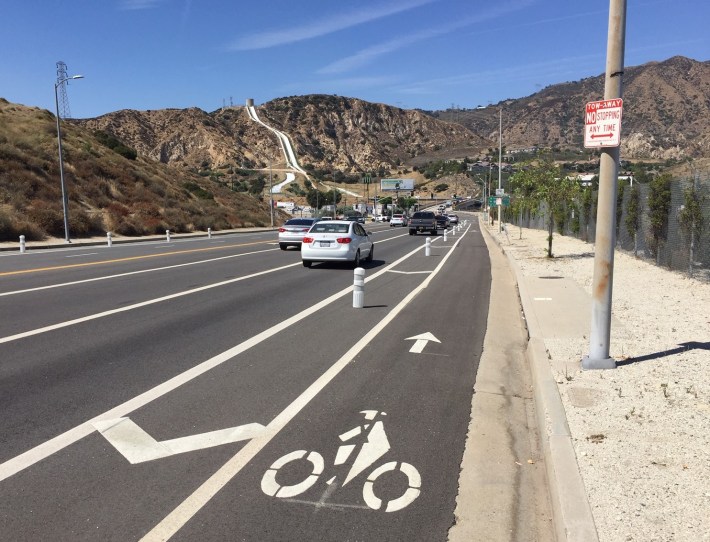 Balboa Blvd protected bike lanes in Granada Hills
