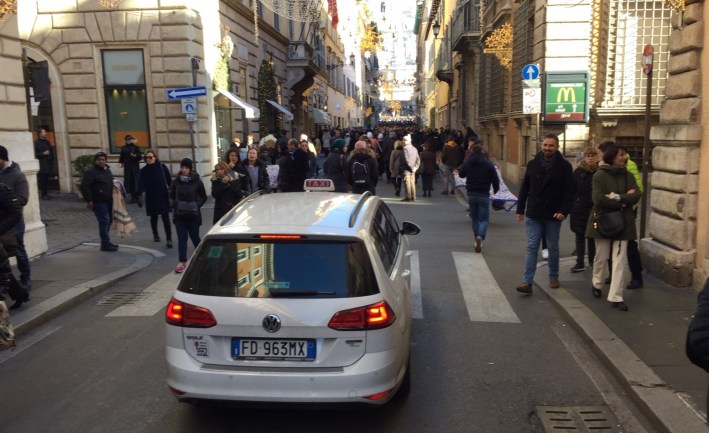 Taxi driver on Via del Condotti, Rome