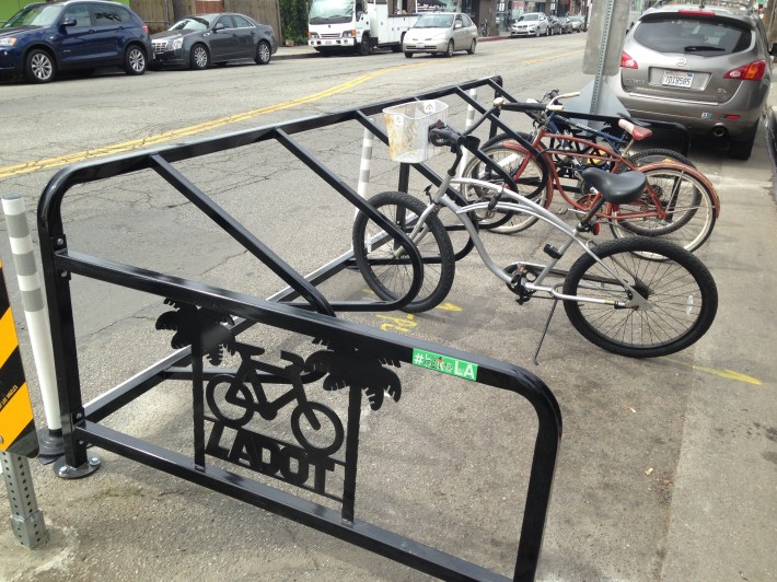 In 2014, LADOT installed bike corrals as part of it's People Street program in Abbot Kinney.