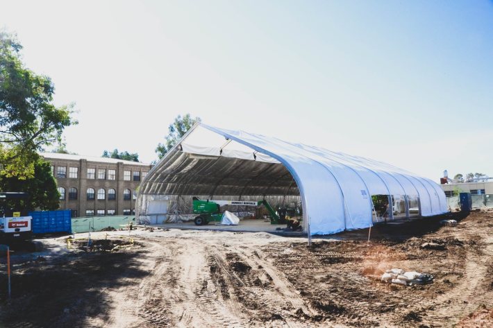 The bridge housing project, under construction.