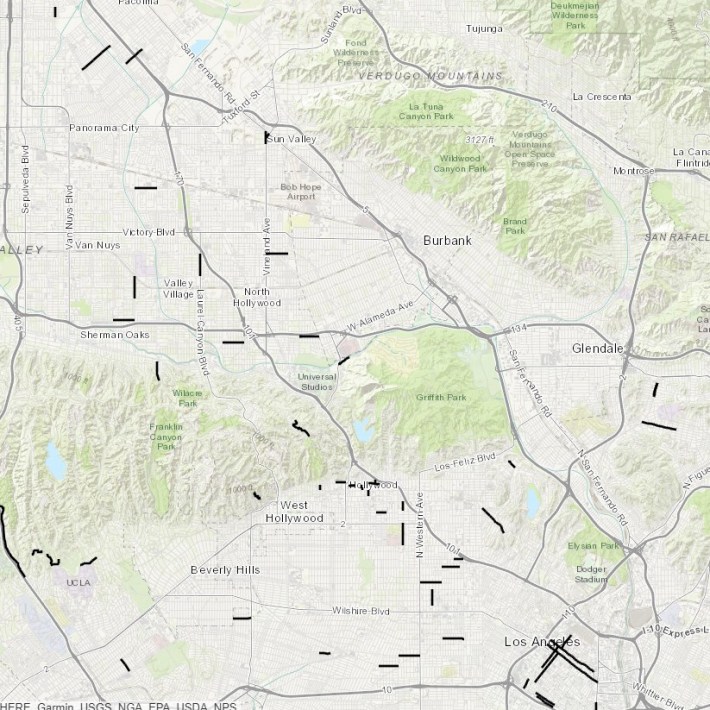 Screenshot of StreetsLA ADAPT program repaving map - click to go to website