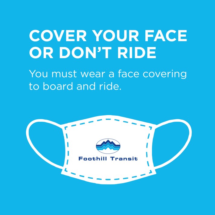 Foothill Transit promotion mandating face-covering to prevent COVID-19 spread