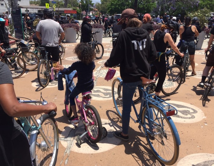 Bicyclists of all ages as the Ride for Justice got underway at Leimert Park