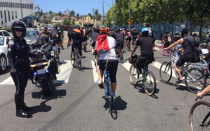 LAPD escort along the Ride for Justice