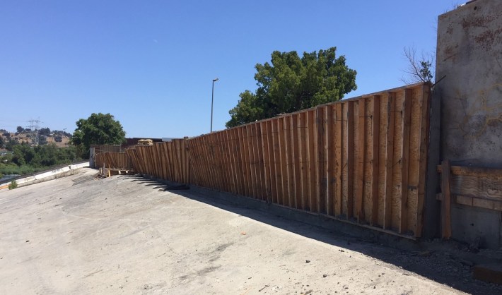 The bridge's south approach structure under construction