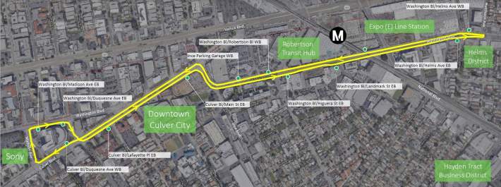 Culver City circulator bus route - via staff report