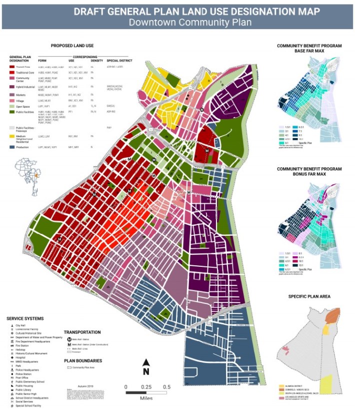 Proposed DTLA zoning - map via City Planning