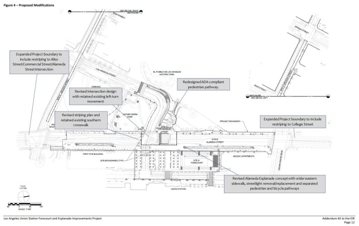 2020 plan for Union Station frontage scales back key pedestrianization features - via Metro FEIR Addendum 2