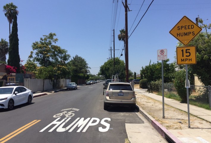 Sharrows and speed humps didn't quite make North Hollywood's Hatteras Street a bike-friendly street