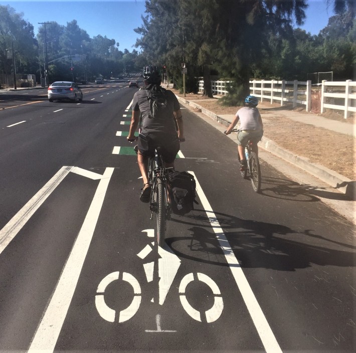 New bike lanes on Winnetka Avenue extended 2019 Winnetka lanes to meet existing Oxnard Lanes. These lanes also connect the Orange Line bikeway with Pierce College.
