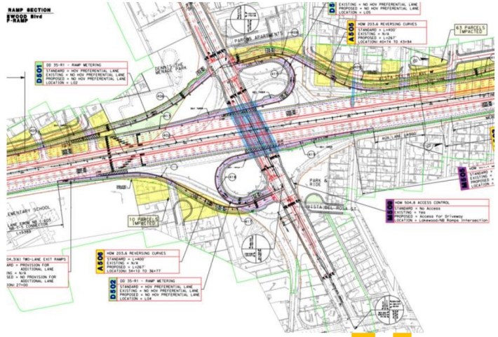 Metro 650CIP 5 Freeway widening plan - via JPA slideshow