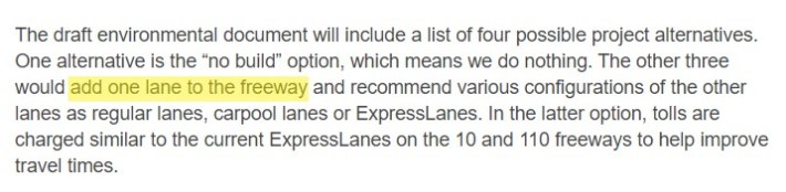 Yesterday Metro claimed that the 605CIP would only add one lane to the 605. This is false; Metro previously announced it will add four lanes.