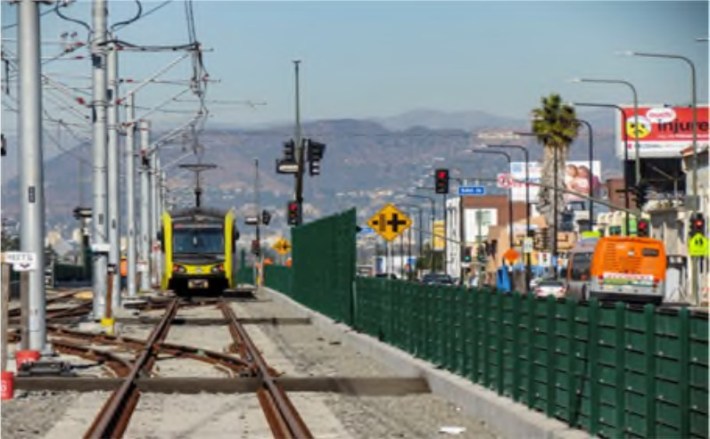 Test train on Crenshaw/LAX Line - photo via Metro presentation