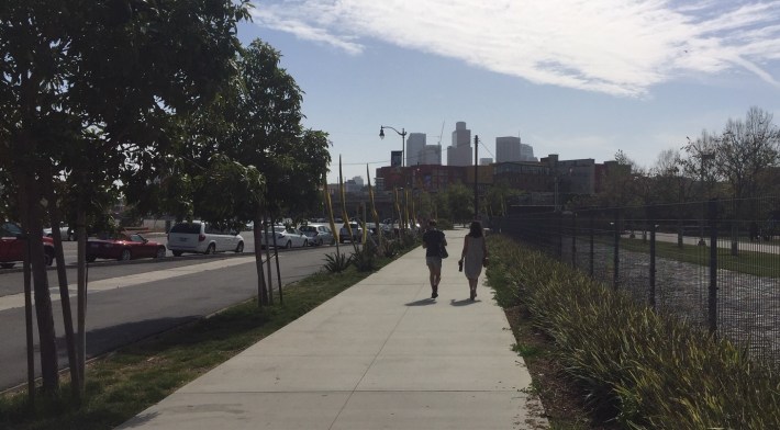 The Spring and Wilhardt bikeways will connect to this walk/bike path along the front of L.A. State Historic Park