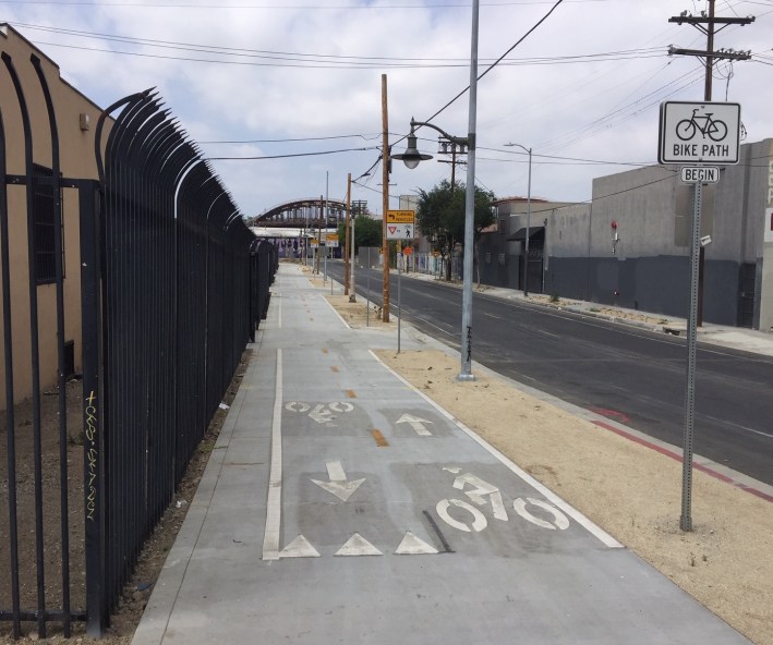 New bike path along Myers Street