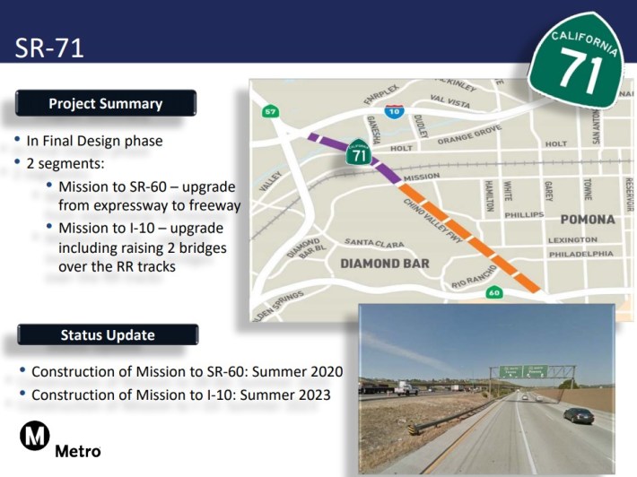 71 Freeway project description page - via Metro Highway Program presentation