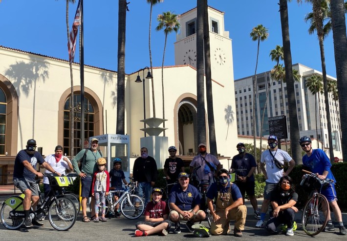 Ride participants gather at Union Station. Photo courtesy ride organizers.