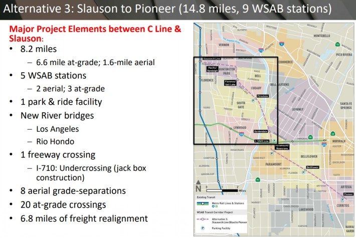 Metro slide on West Santa Ana Branch Alternative 3