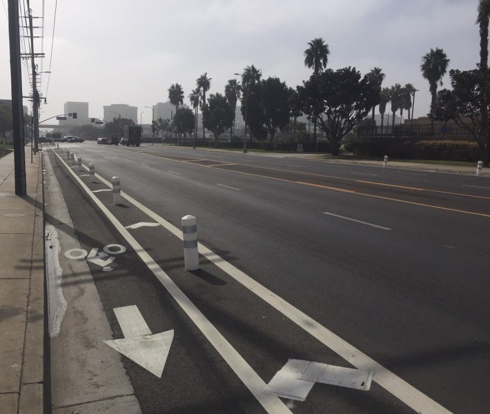 New protected bike lanes on Airport Boulevard