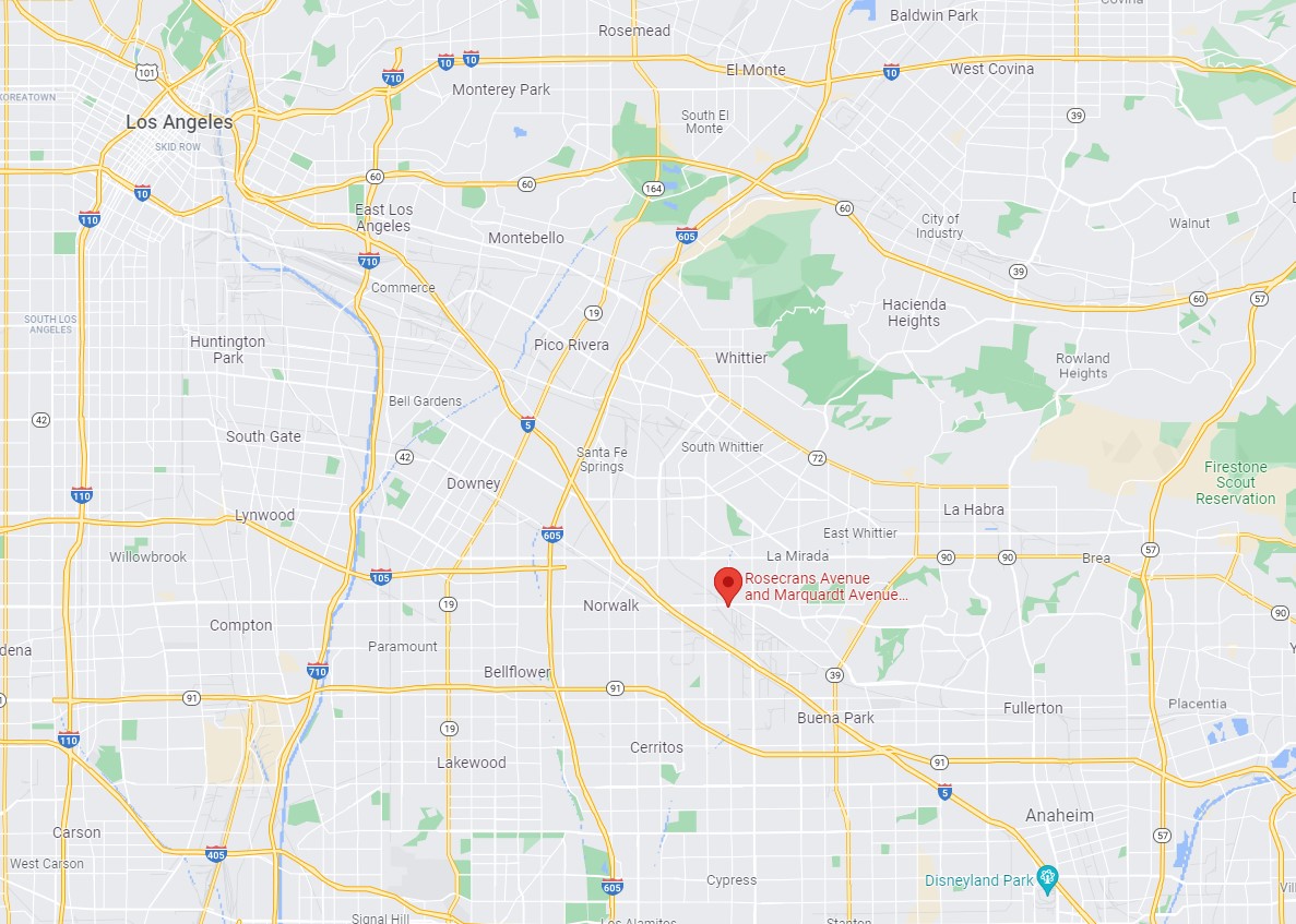 Location of Rosecrans/Marquardt Grade Separations - via Google Maps