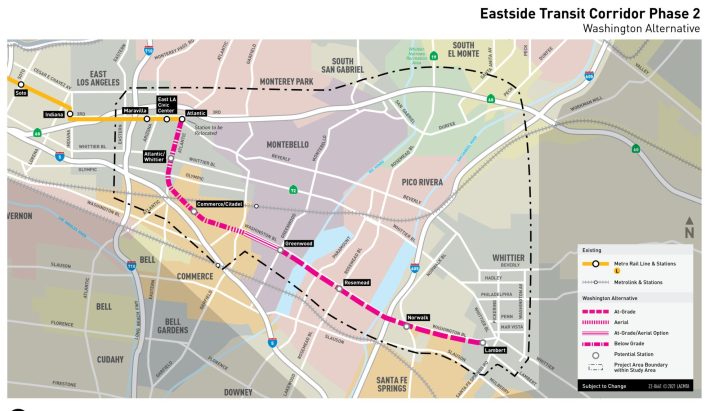 Metro Eastside Transit Corridor Phase 2 map