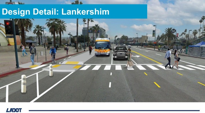 LADOT will add a one-way northboudn bike lane on Lankershim