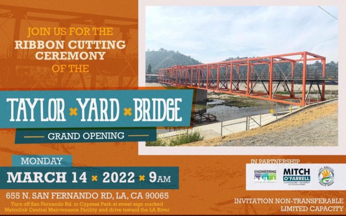 Elysian Valley Taylor Yard Bridge opening flier