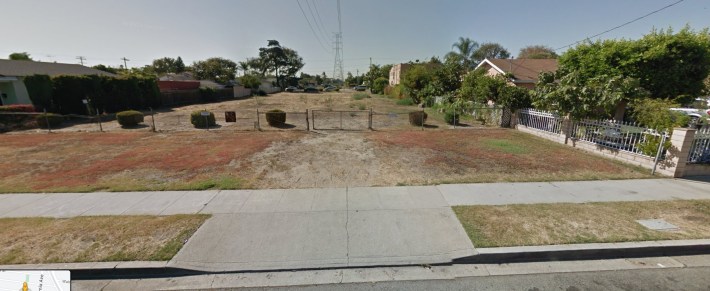 For comparison, this is the unimproved utility right-of-way in 2014 - via Google Street View