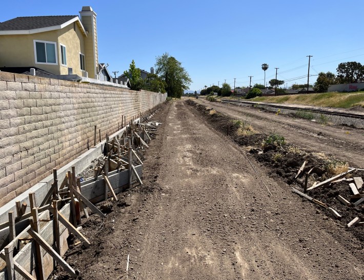 Whittier Greenway Trail construction near the L.A./Orange County border