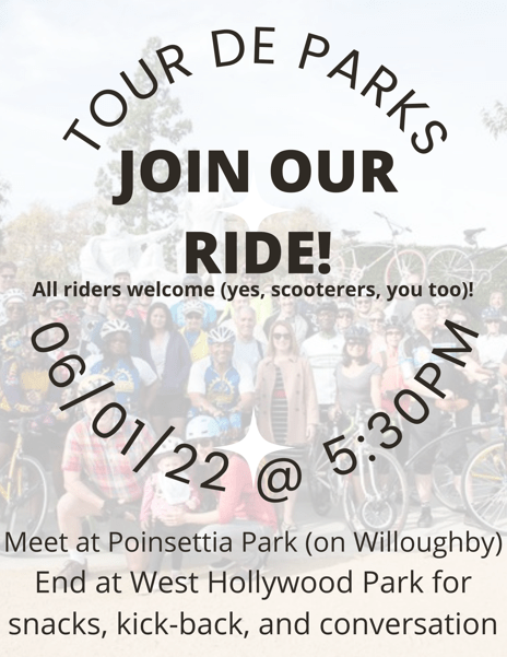 Tour Willoughby this Wednesday - more information at WeHo Bike Coalition