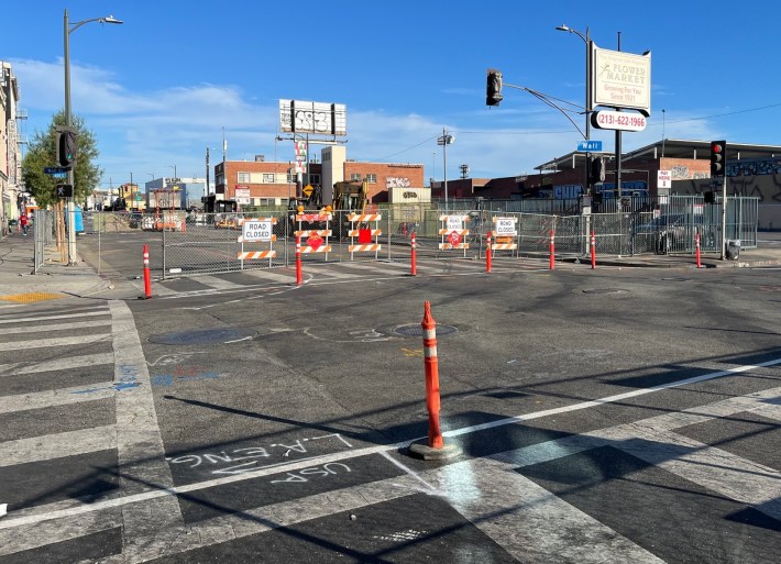 As of yesterday, 7th Street was closed for streetscape construction - between San Julian Street and Maple Avenue
