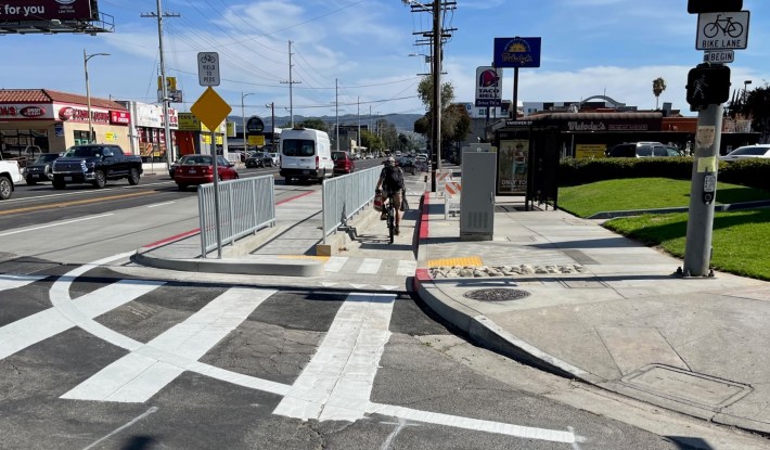 Along Reseda Boulevard, the most visible new features are
