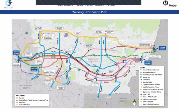 The Working Draft Vision Plan for Bus Rapid Transit, including the Valley Blvd and Rosemead Blvd concepts.