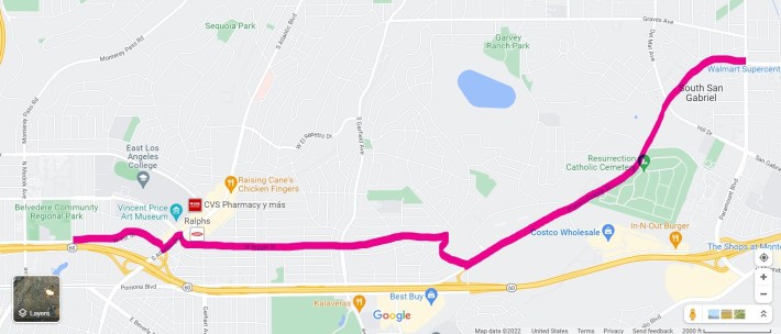 The route for the 1st Street - Riggin Street - Potrero Grande Drive improvement project