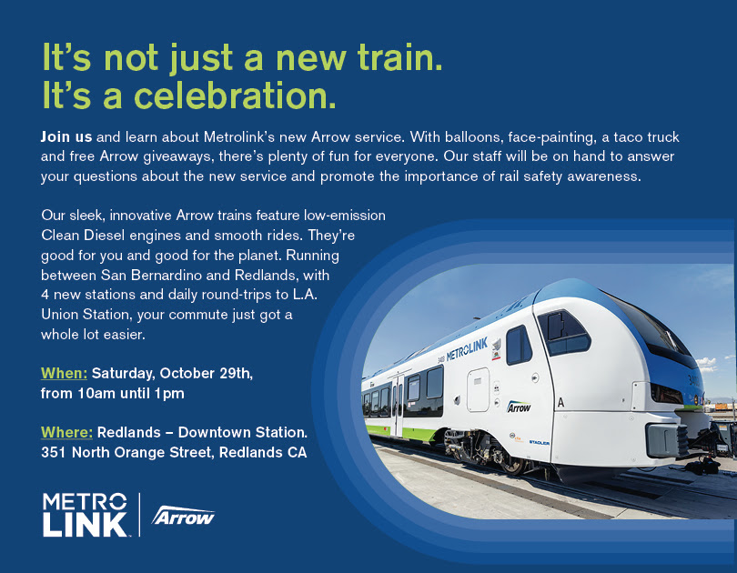 Celebrate new Metrolink Arrow service - this Saturday