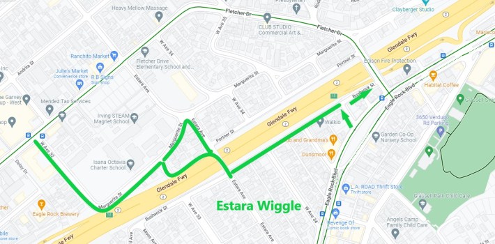 Estara Avenue Wiggle route