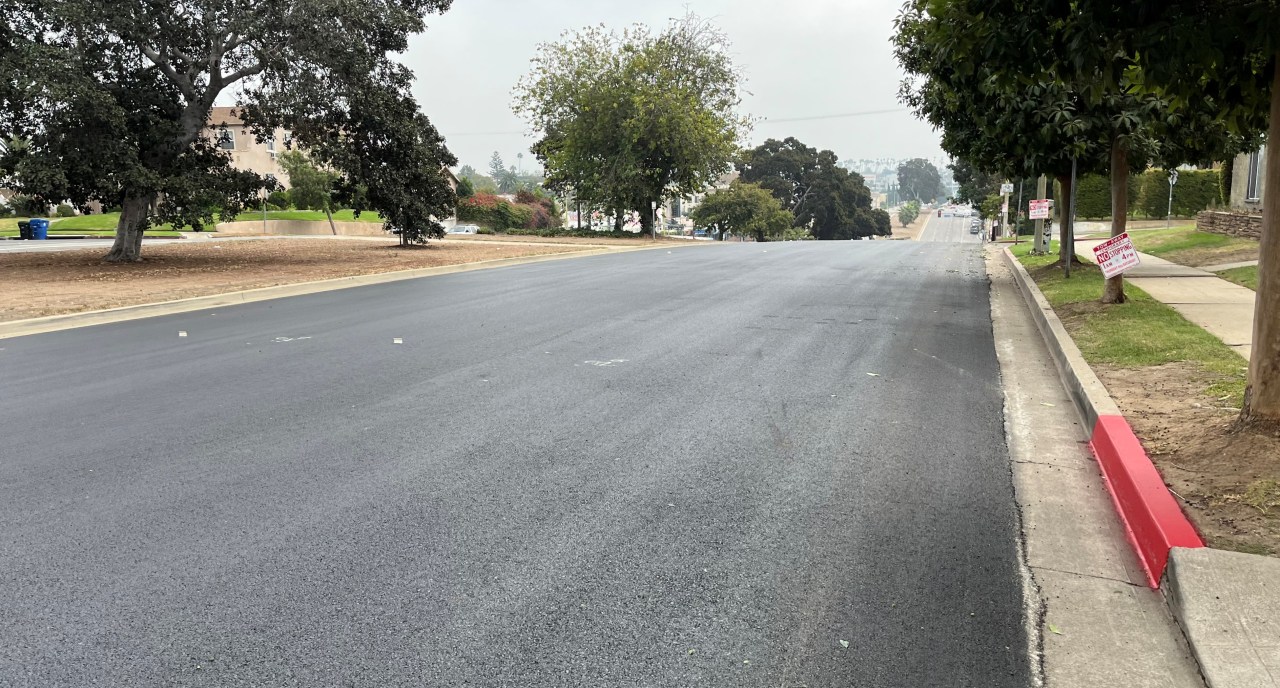 Portions of San Vicente are still being repaved, with more protected bike lane coming soon