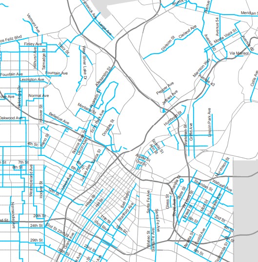 Detail of the city Mobility Plan's Neighborhood Enhanced Network -
