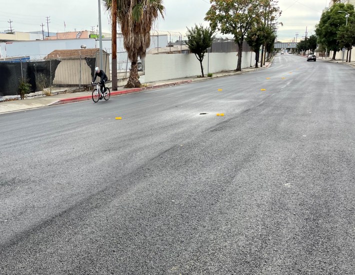 Avenue 19 was recently repaved, including next to the old Lincoln Heights Jail