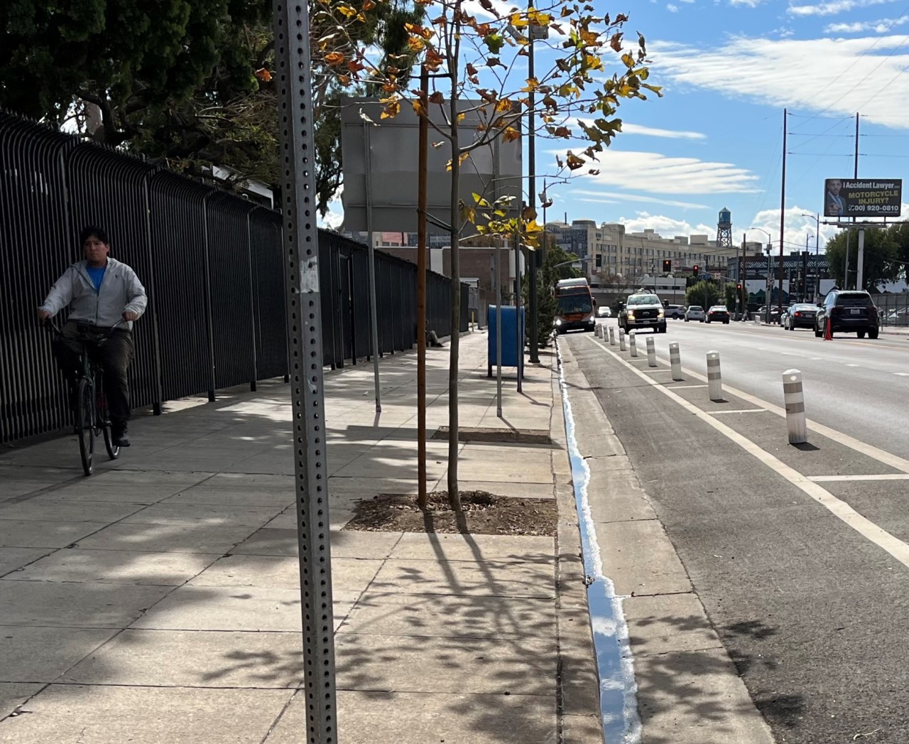 Some cyclists still feel safer riding on the sidewalk, compared to plastic post protection