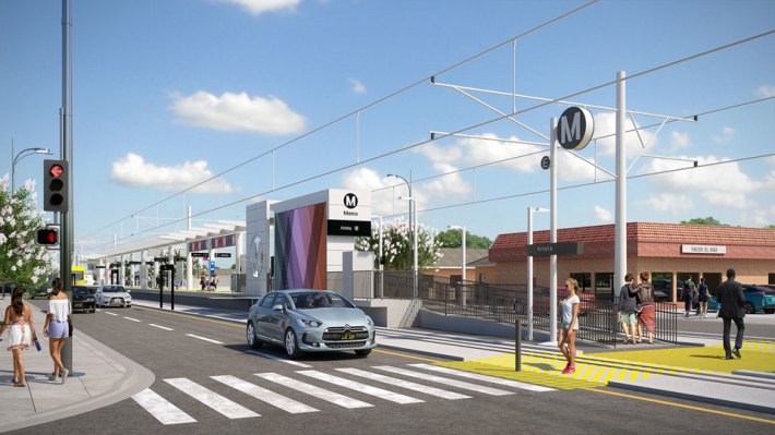 Metro rendering of East San Fernando Valley Transit Project's Arleta Station